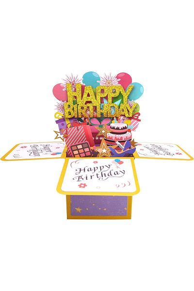 erorex Funny Happy Birthday Pop Up Card Sweet 3D Birthday Gift Box For Adults And Kids With Envelopes