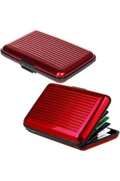 erorex 2 Pcs Business Id Credit Card Pocket Mini Case Waterproof Metal Aluminum Cards Holder Pocket Wallet