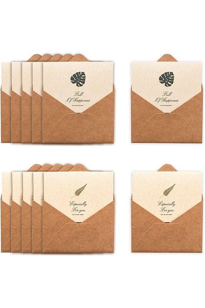 erorex Greeting Card Vintage Envelope Greeting Card Kraft Paper Greeting Card Envelope Greeting Cards With
