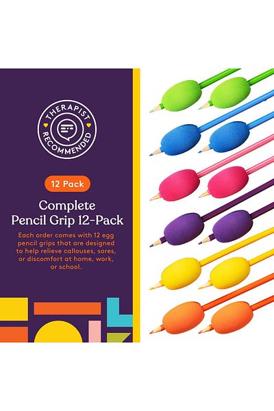 erorex Egg Pen Pencil Grips For Kids And Adults Colorful Cushioned Holders For Handwriting Drawing