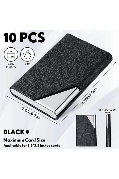 erorex Business Card Holder Upgraded Leather Business Card Case Pocket Card Holders For Men Or Women Metal