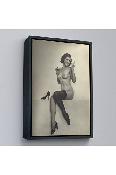 Harita Sepeti Siyah Çerçeveli William Mortensen Tarafından Külkedisi Kanvas T...