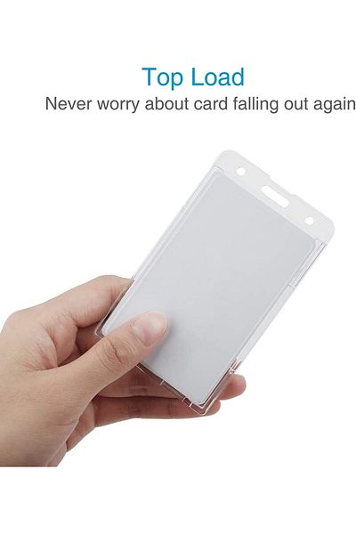 erorex Card Protector Vertical 2 Card Badge Holder Transparent Plastic Id Credit Card Protector With Thumb
