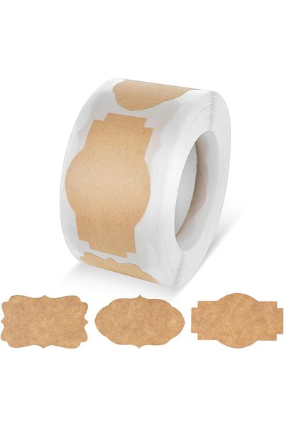 erorex 500 Pcs Sticky Tags Versatile Labeling Reusable Self Sticker Kraft Paper Waterproof Coating Tag（2