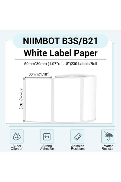 erorex Label Maker Tape White Label Print Paper Compatible For B3S B21 Thermal Sticker Paper 1.97 Inch X