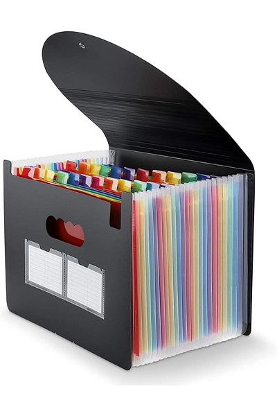 erorex Expanding File Folder 25 Pockets Document Folder Portable Document Organizer With Colored Tabs File
