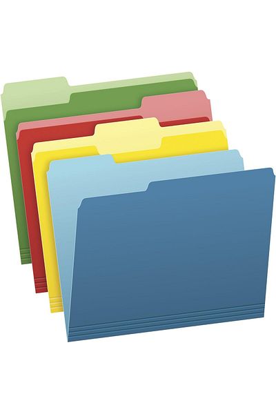 erorex Two Tone Color File Folders Letter Size Assorted Colors Bright Green Yellow Red Blue 1 3 Cut Tabs