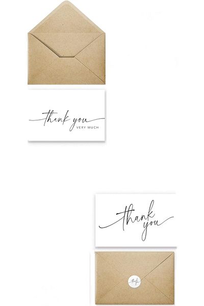 erorex 25 Thank You Cards With Kraft Envelopes And Stickers Versatile 4X6 Inch Minimalistic Design For