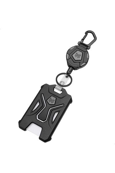 erorex Retractable Badge Holder Heavy Duty Carabiner Keychain Tactical Id Card Holder With 31.5 Inch
