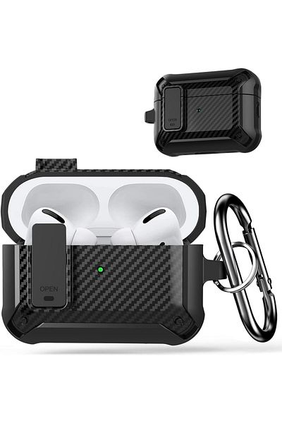 erorex Airpods Pro 2 Case Cover With Keychain Clip Sliding Secure Buckle Rugged Shell Protective Skin