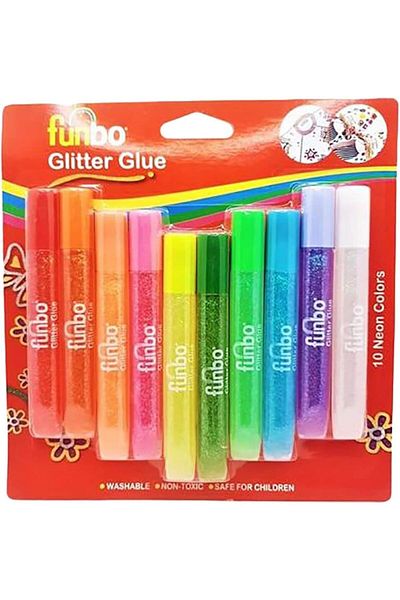 erorex Glitter Glue 10 Neon Colors