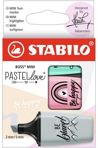 erorex Highlighter Boss Mini Pastello Pack Of 3 Assorted Colors