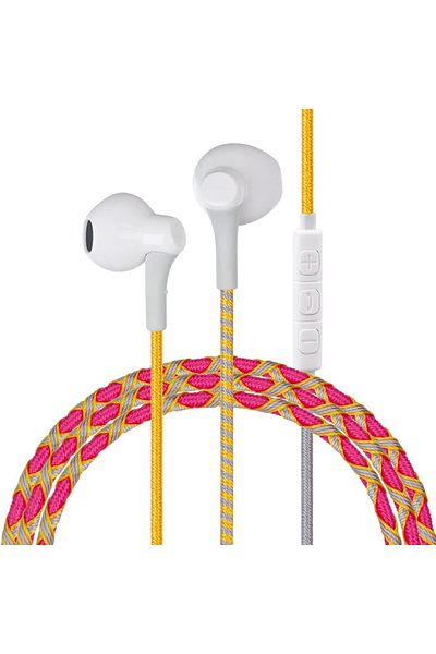 erorex Wired In Ear Earphones Braided Headphones Kids Earbuds With Microphone Sports Wrapped Rope Ear Buds
