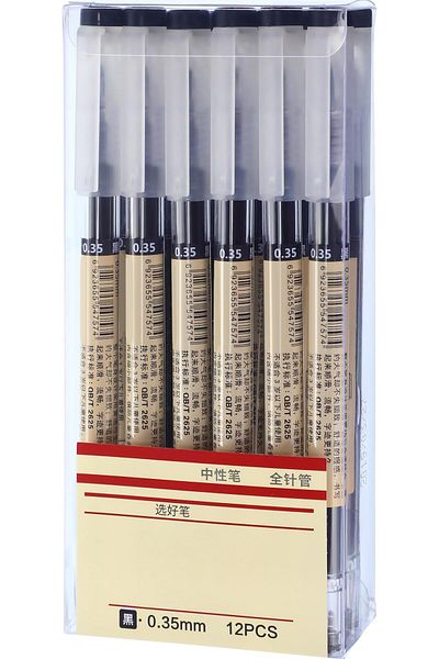 erorex 12 Pieces 0.35 Mm Black Gel Ink Pen Extra Fine Ballpoint Pen For Office School Stationery Supply