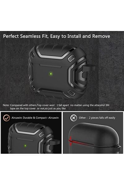 erorex Airpods Pro 2 Case Cover And Airpods Pro 1St Case With Keychain Rugged Armor Designed Compatible