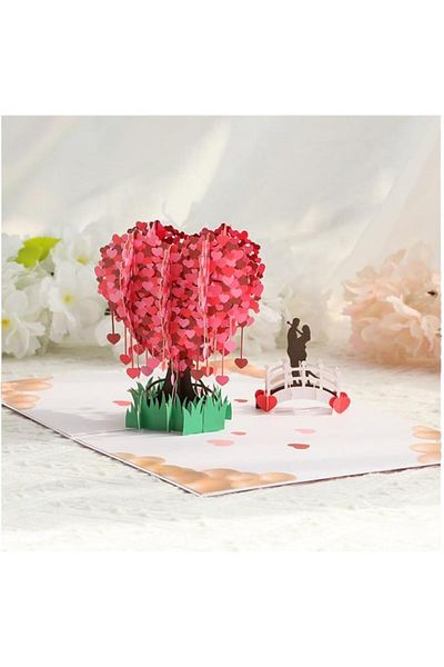 erorex Love Tree Valentine Greeting 3D Pop Up Card Creative Valentine'S Day Card Unique Happy Anniversary