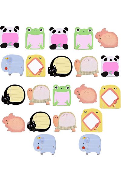 erorex 21 Pack Animal Shaped Self Adhesive Notes Colorful Sticky Memo Pads For Creative Reminders Fun