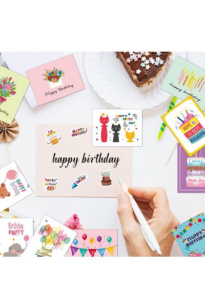 erorex 20Pack Happy Birthday Cards With Envelopes And Stickers 4X6 Inches Unique Blank Happy Birthday