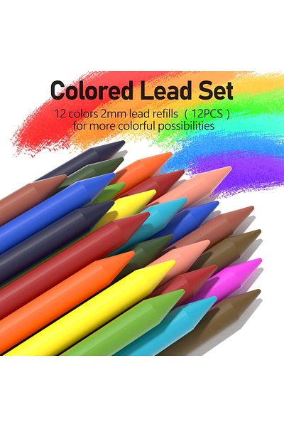 erorex 2Mm Mechanical Pencil Set With Case Artist Lead Pencil Metal Lead Holder With 60Pcs Graphite Lead