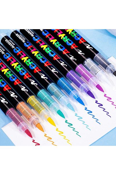 erorex Acrylic Paint Pens Soft Brush Tip Acrylic Paint Markers 36 Color Acrylic Markers Ideal For Canvas