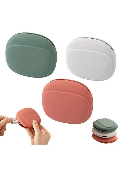 erorex Silicone Headphone Organizer 3 Pcs Portable Travel Wired Headphone Case Portable Cable & Earbuds