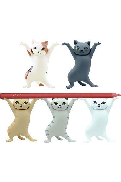 erorex Gifts Enchanting Cat Pen Holder Cat Gifts For Cat Lovers Office Desk Accessories Room Decor 5 Cats