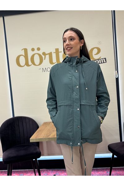 dörtelle Дамско зелено яке с цип