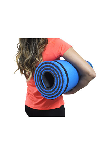 FoamStore 180x60cm 15mm Mavi-Siyah Extra Rahat Yoga Pilates Matı