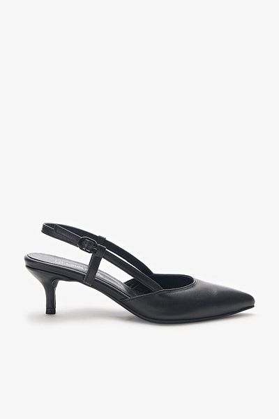 Louis Cardy Γυναικεία παπούτσια με τακούνι Delora Black από γνήσιο δέρμα