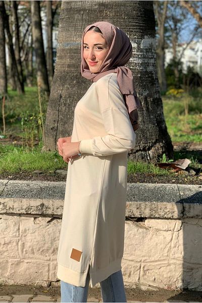 Moda Rosa 24K36450 - BEIGE - SOUL PUANE LONG SWEAT