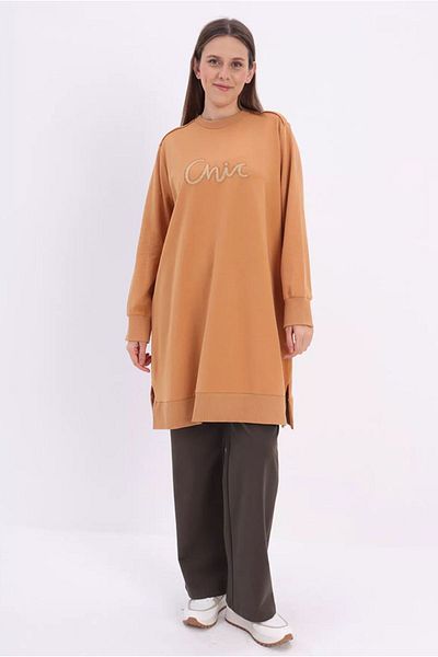 Moda Rosa 24Y4366 - HARDAL- Large Size Embroidery Detailed Sweat