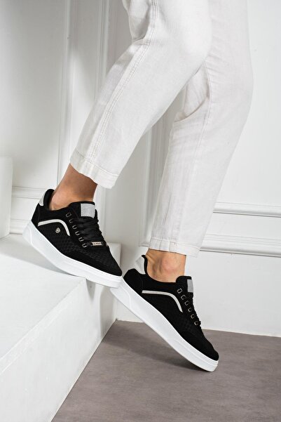 L.A Polo Breathable Black Beige Men's Sneaker Shoes