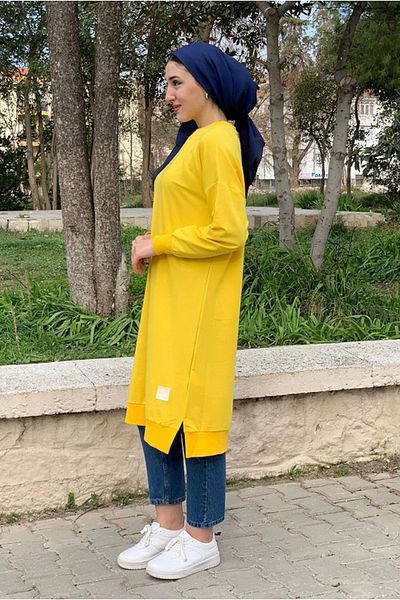 Moda Rosa 24K36450 - YELLOW- SOUL PUANE LONG SWEAT