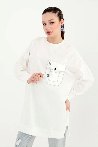 Moda Rosa ECRU 24Y4357 - Chain Detailed Sweat