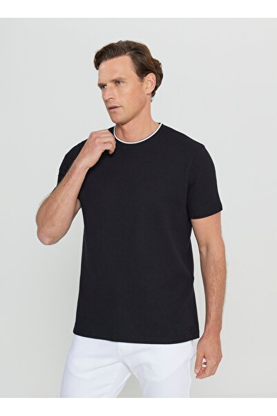 ALTINYILDIZ CLASSICS Tricou pentru bărbați Altınyıldız Classics Polo Guler Jacquard Negru ACE 091252104 _SYH