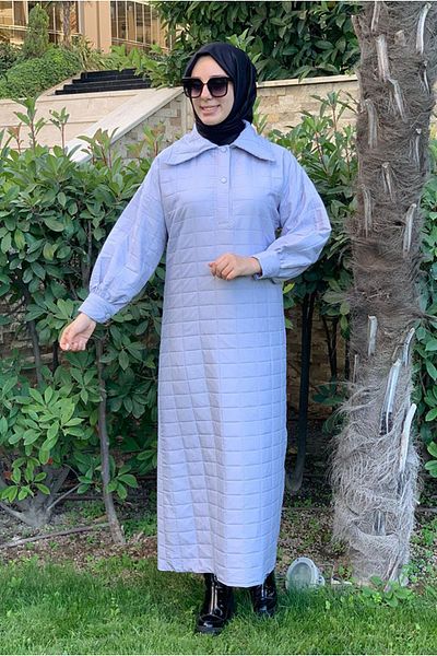 Moda Rosa 24k355100 - Baby Blue - Quilted Dress