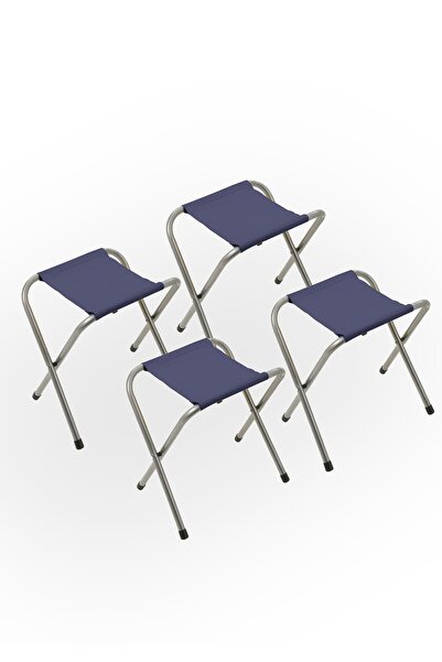 Exent 4 Adet Lacivert Tabure Katlanır Balıkçı taburesi, kamp taburesi, piknik taburesi