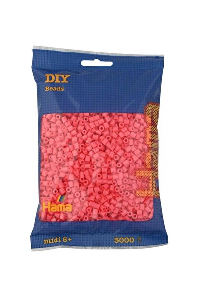Hama Beads Pungă de 3.000 bucăți Hama Midi - Roșu Pastel