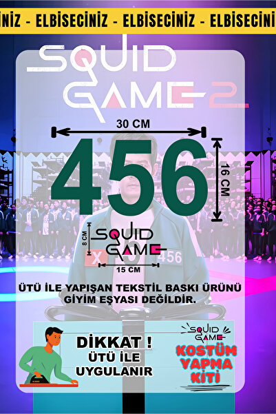 VİZYON İKRA SQUID GAME Kostüm Yapma Kiti - Tekstil Baskı Ürünü Yüksek Kalite ...