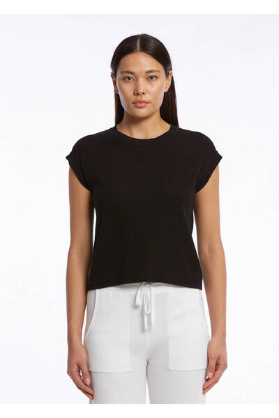 Knitss Top din tricotaj negru din bumbac organic