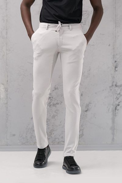 NOTRA Slimfit Dobby Full Lycra Flexible Summer Jogger Trousers with Elastic Waist