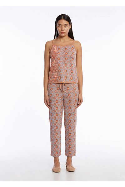 Knitss Pantaloni de tricotaj cu model etnic jacquard