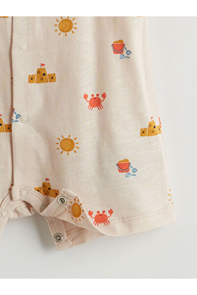 LC Waikiki Organic Fabric Printed Baby Boy Jumpsuit