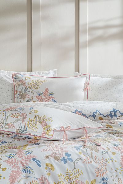 Puffy Rosalin Double Crepe Duvet Cover Set - White