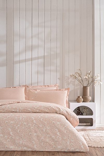 Puffy Penine Single Duvet Cover Set - Powder