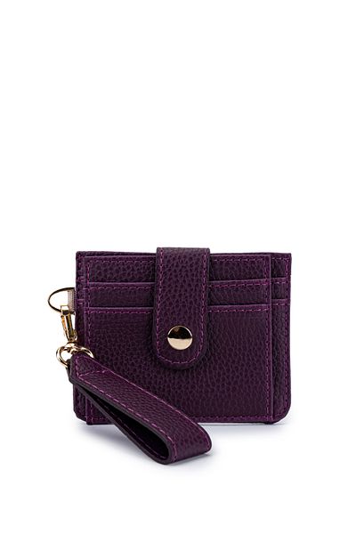 minebag Purple Faux Leather Women's Card Holder Mn100