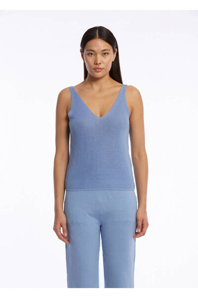 Knitss Органічна бавовна з додаванням льону, трикотажний верхній одяг, синій