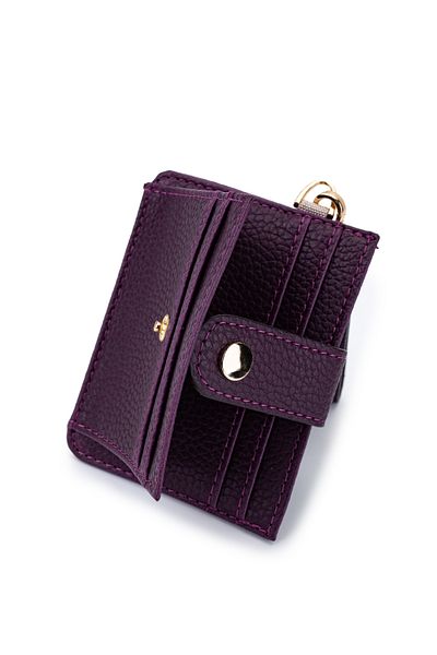 minebag Purple Faux Leather Women's Card Holder Mn100