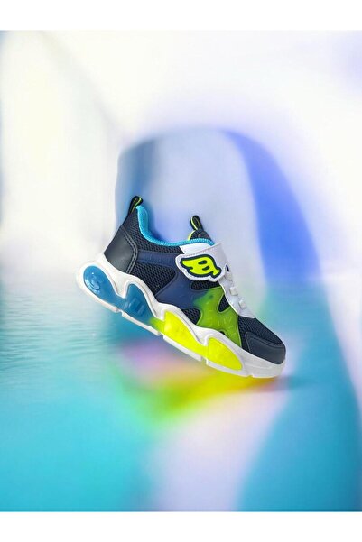 pepino Boy's Rubber Sole Lighted Velcro and Lace up Orthopedic Daily Shoes