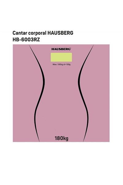 Hausberg Tělesná váha HAUSBERG HB-6003RZ, 180 kg, 3V lithiová baterie, 30x30 cm, růžová